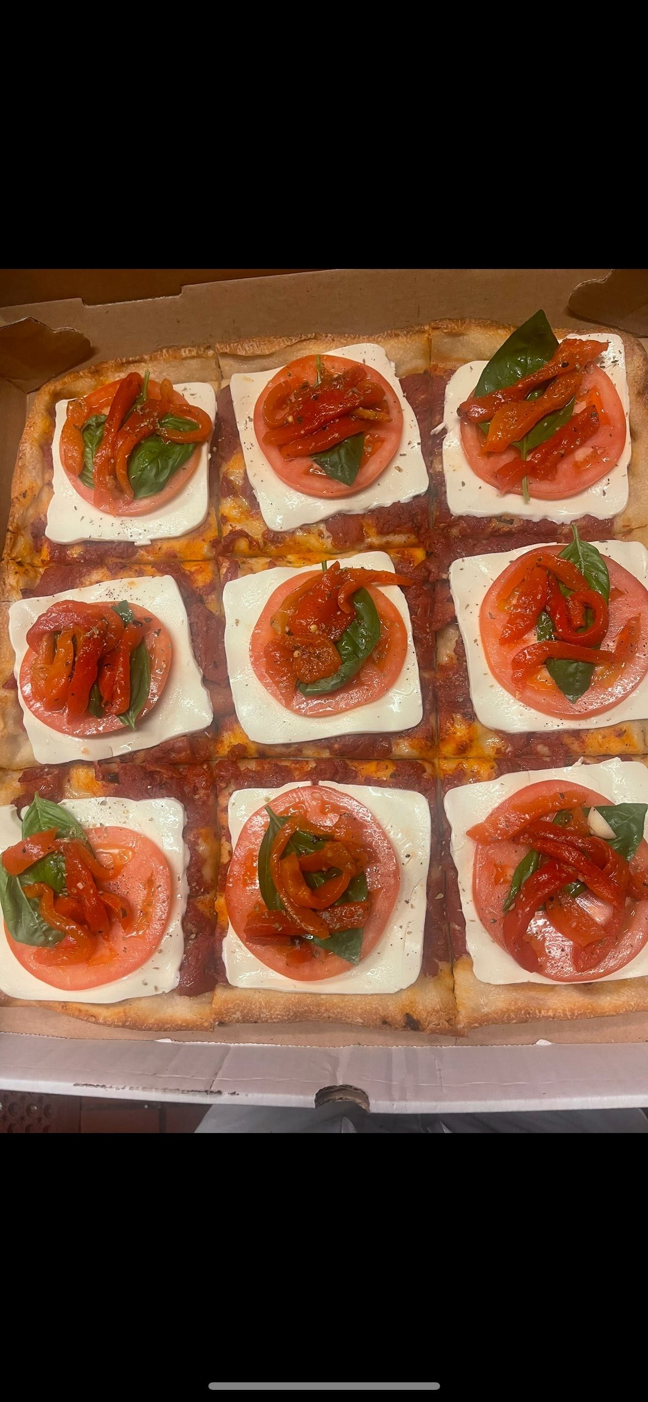 Caprese Square Pizza Slice.