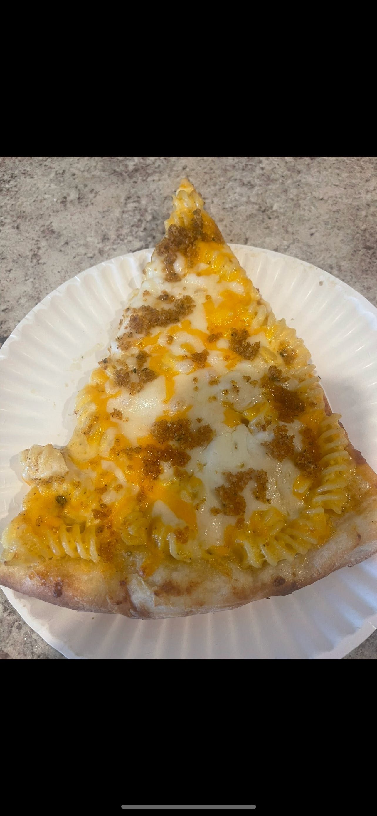 Mac & Cheese Pizza Slice.