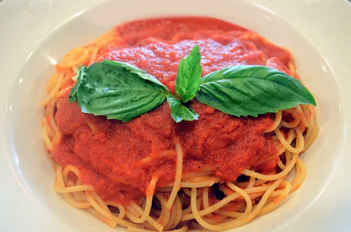 Pasta with Marinara Sauce.
