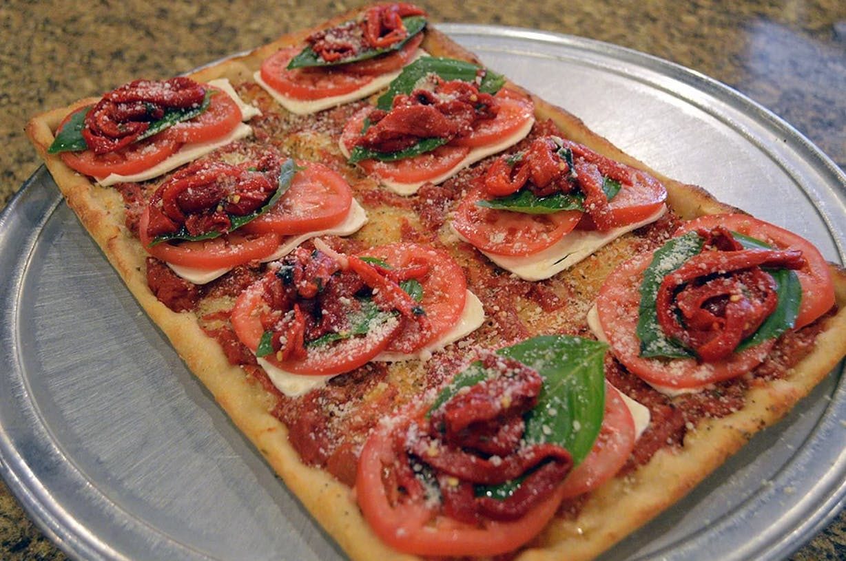 Eggplant Crispino Square Pizza.